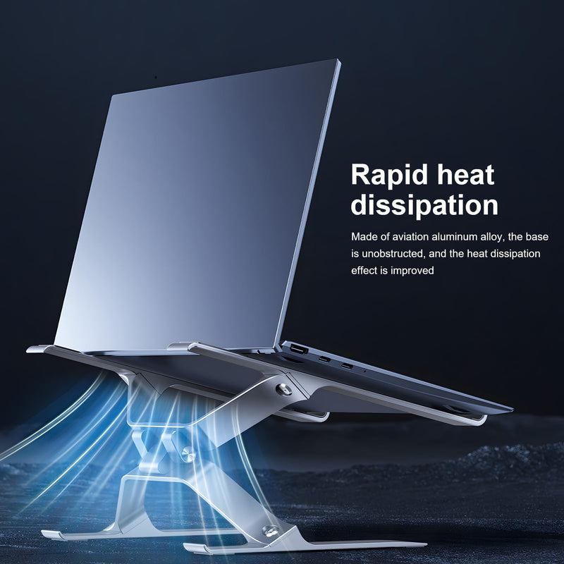 Adjustable Laptop Stand for Desk, Portable Laptop Riser, Ergonomic Computer Notebook Holder for MacBook Pro Air, Dell XPS, HP, Lenovo (13.3-17.3'') (Silver) Silver