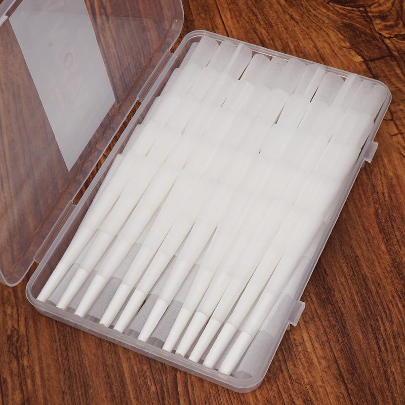 Pack of 110 108 mm King Size Cones, Conical Pre-Rolled Sleeves Pre Rolled Paper Premium Cones (White) White