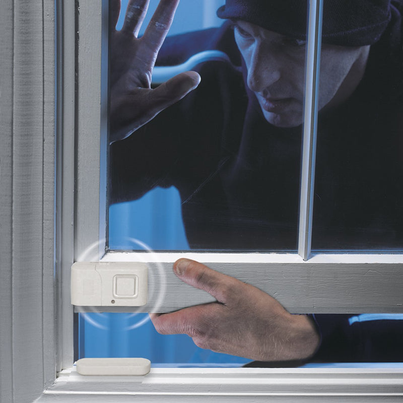 GE 45115 Personal Security Window/Door, 2-Pack, DIY Protection, Burglar Alert, Wireless Chime/Alarm, Easy Installation, Ideal for Home, Garage, Apartment, Dorm, RV and Office, White, 2 Count 2 Pack