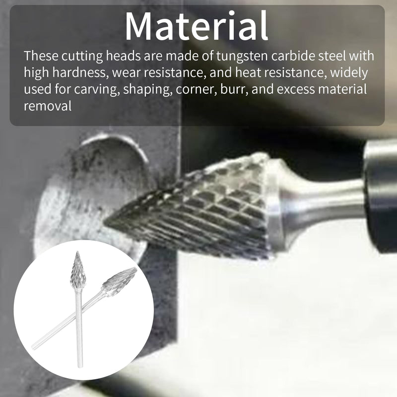 10 Pieces Shank Milling Cutter Grinding Tools, Wood Cutter for Drill, Rod Grinder Bit, 2.35 mm Tungsten Carbide Rotary Files, Carbide Drill Bit Set for Cast Iron, Cast Steel and Bearing Steel