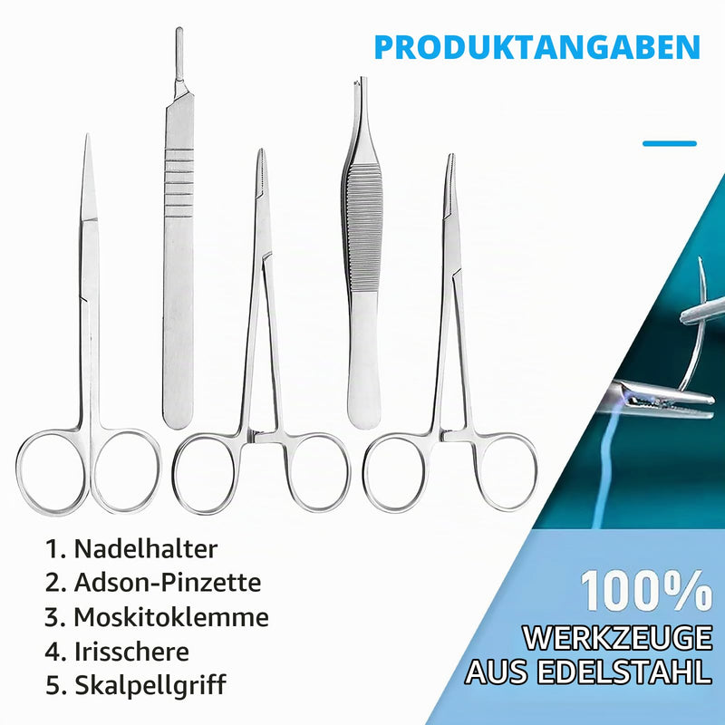Surgical Suture Kit - Suture Practice Kit with Silicone Suture Pad, Suture Material Surgery, Wound Suture Exercise Set with Instruments and Threads, Gift for Medical Students & Veterinarians