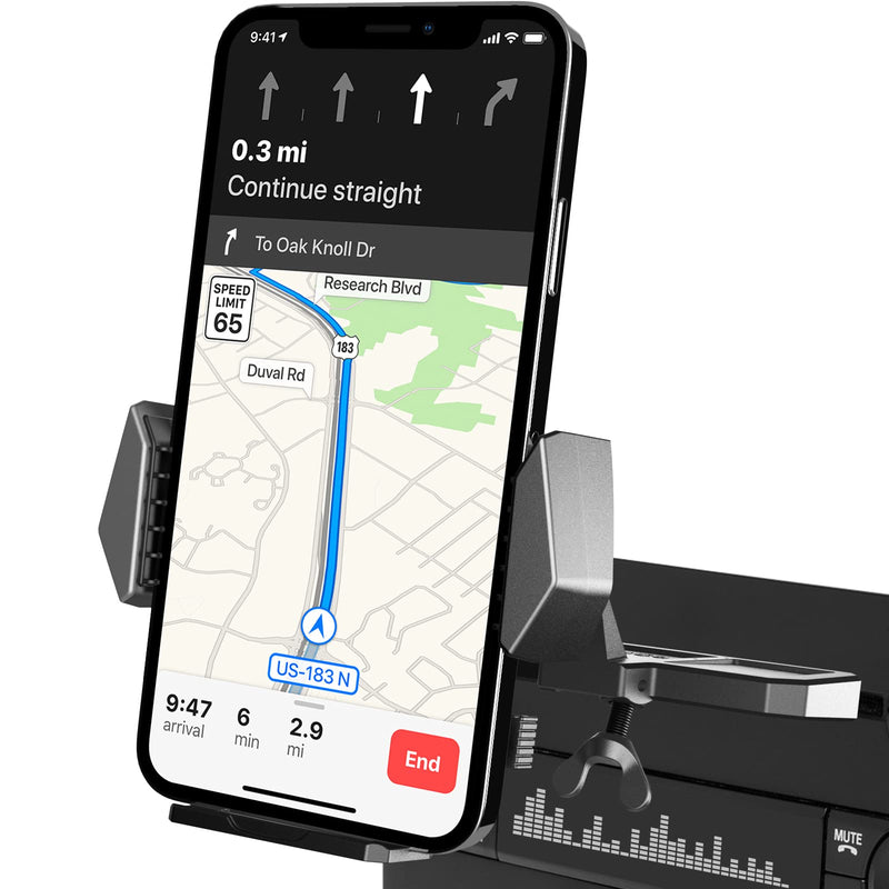 APPS2Car Sturdy CD Slot Phone Mount with One Hand Operation Design, Hands-Free Car Phone Holder Universally Compatible with All iPhone & Android Cell Phones, for Smartphone Mobile Black