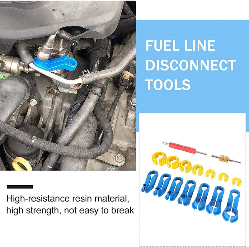 Fuel Line Disconnect Removal Tool Set, 1/4 5/16 3/8 1/2 5/8 3/4 7/8 Inch Master Quick Disconnect Tool Kit for Automotive AC Fuel Line and Transmission Oil Cooler Line