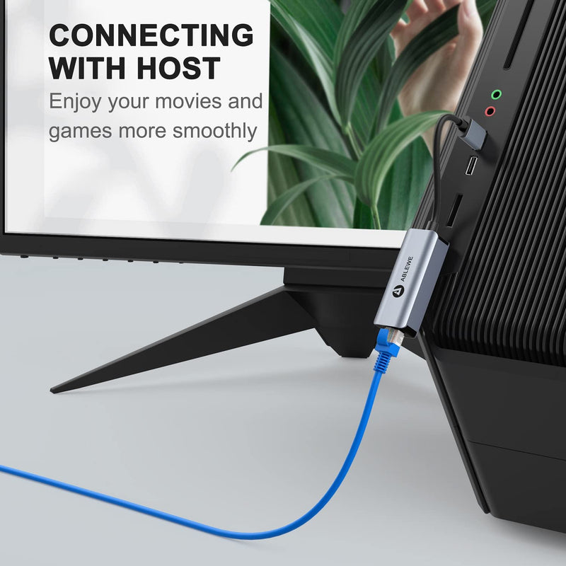 Vilcome USB 3.0 to 100/1000 Gigabit Ethernet LAN Network Adapter, Driver Free RJ45 Internet Adapter Compatible with MacBook Surface Pro Laptop PC