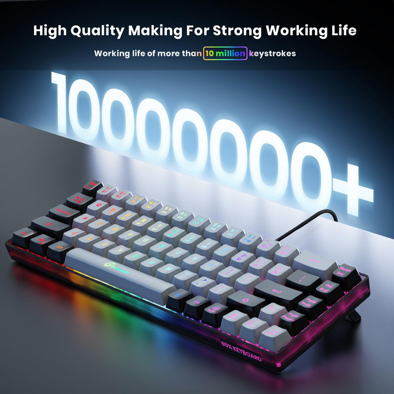 65% Gaming Keyboard, Wired Backlit Mini Keyboard, Ultra-Compact Anti-Ghosting No-Conflict 68 Keys Membrane Gaming Wired Keyboard for PC Laptop Mac Gamer
