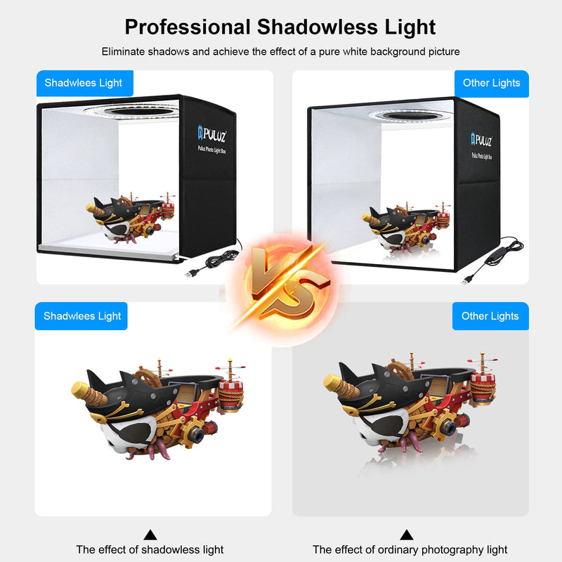 PULUZ 29cm Photography Shadowless Light Panel Ultra Bright LED Fill Light Background Panel Touch Bottom Light Photo Box Light with USB-C Power Suitable for Jewelry Cosmetic Handicraft Shooting 11.4'' x 11.4''inch / 29cm