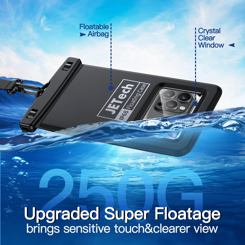 JETech Floating Waterproof Phone Pouch, Water Proof Case for iPhone 15 14 13 12 Pro Max Plus, Samsung Galaxy S24 S23 S22 Ultra and Others up to 7 Inch, IPX8 Dry Bag with Lanyard, 2 Pack
