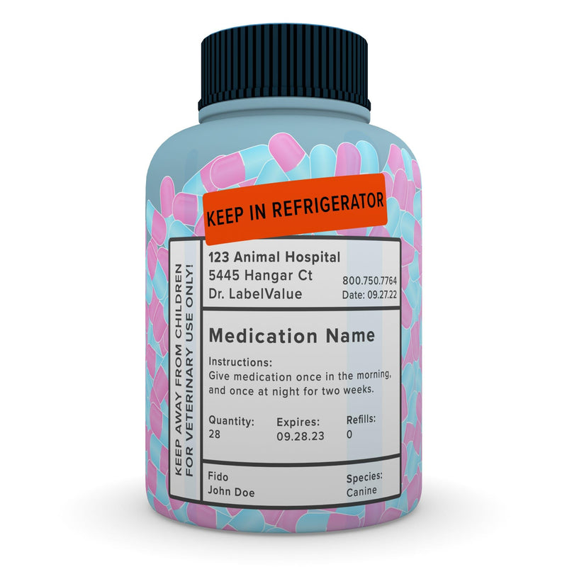 Keep in Refrigerator Veterinary Labels