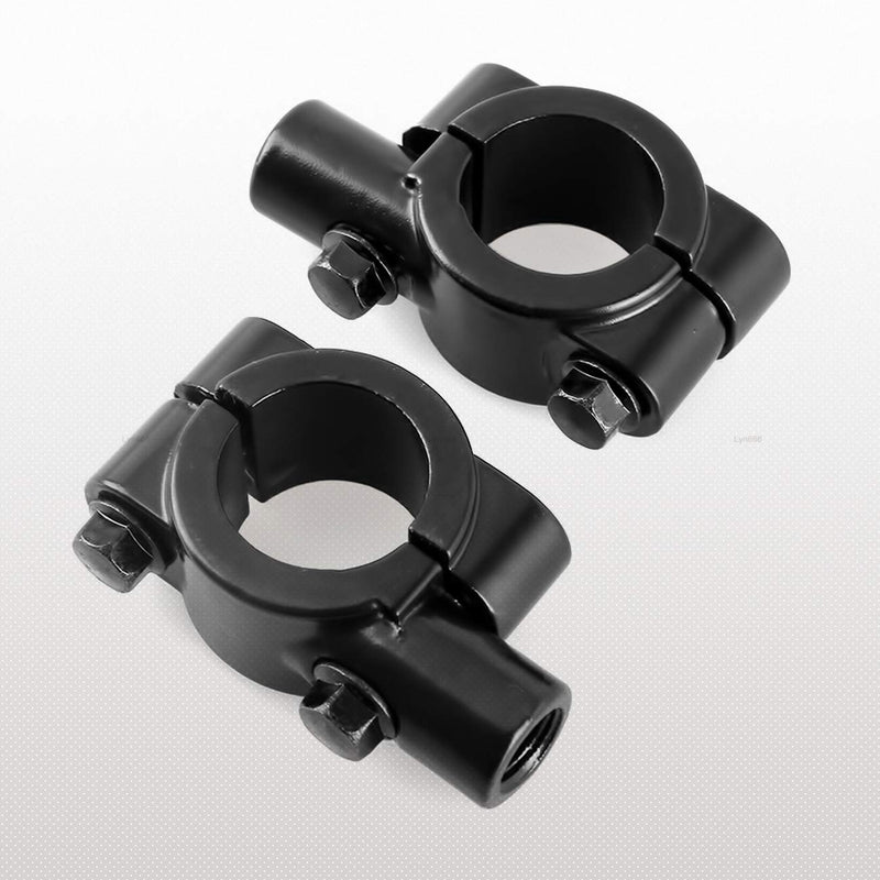 Motorcycle Mirrors Mounts 7/8" Handlebar Mirror Mount Holder Clamp Adaptor 10mm Thread For Motorcycles ATV Scooter Black(Pack of 2) 7/8" (22mm) Handlebar-10mm Thread