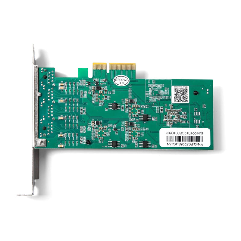 4-Port 2.5GBase-T PCIe Network Adapter NIC Card 2500/1000/100Mbps PCI Express Gigabit Ethernet Card RJ45 LAN Controller Support PXE I225 Chipset for ZimaBoard/Windows/Linux with Low Profile