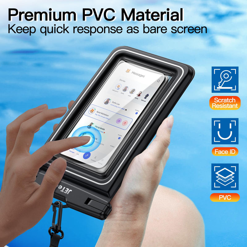 JETech Floating Waterproof Phone Pouch, Water Proof Case for iPhone 15 14 13 12 Pro Max Plus, Samsung Galaxy S24 S23 S22 Ultra and Others up to 7 Inch, IPX8 Dry Bag with Lanyard, 2 Pack