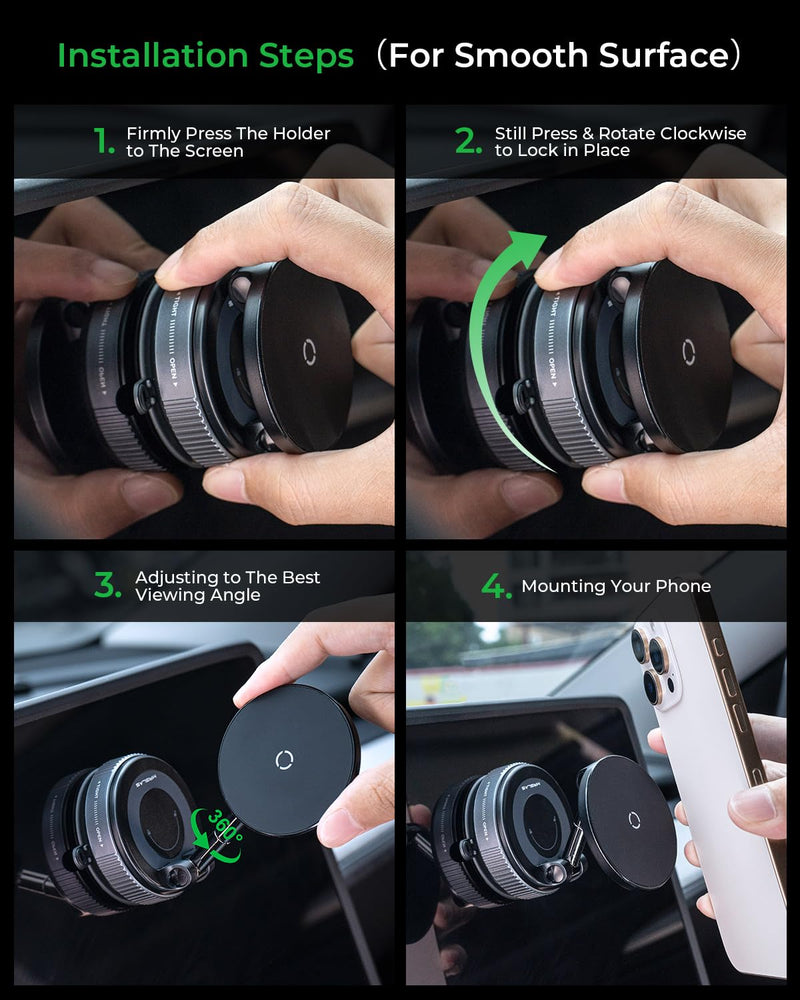 MRGLAS for 15W MagSafe Car Mount Charger, Vacuum Magnetic Wireless Car Charger for iPhone 17 Pro Max Accessories, Suction Cup Phone Mount Charger for iPhone 16 16e 15 14 13 with MagSafe Case