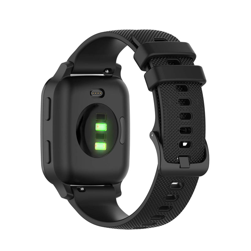 FitTurn Soft Colorful Silicone Watch Band Straps Compatible with Garmin Venu Sq watch Replacement Quick Release Watch Bands Sport Strap Compatible with Garmin Venu Sq Smartwatch Black