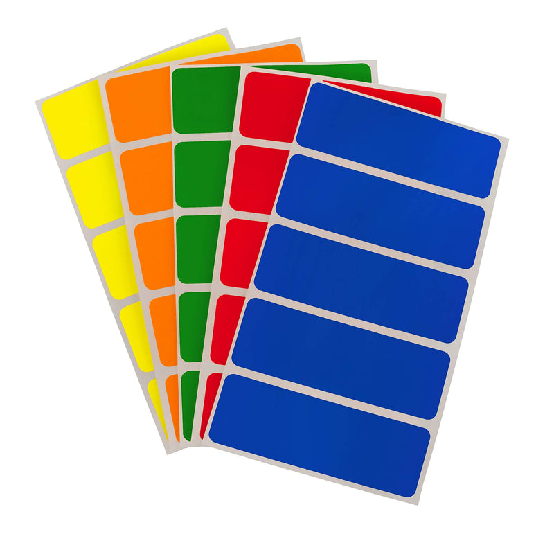 ChromaLabel 1 x 3 Inch Removable Color Code Rectangle Labels, 150 Stickers per Pack, Assorted Standard