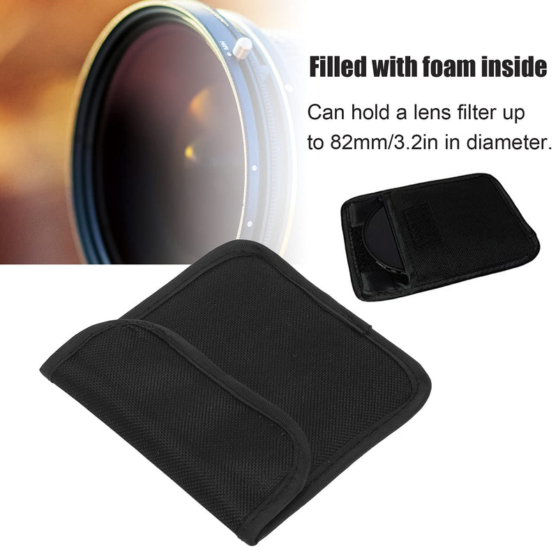 Filter Case, 1 Pocket Camera Lens Filter Carrying Case Nylon Waterproof Storage Bag,for Filters Up to 82mm