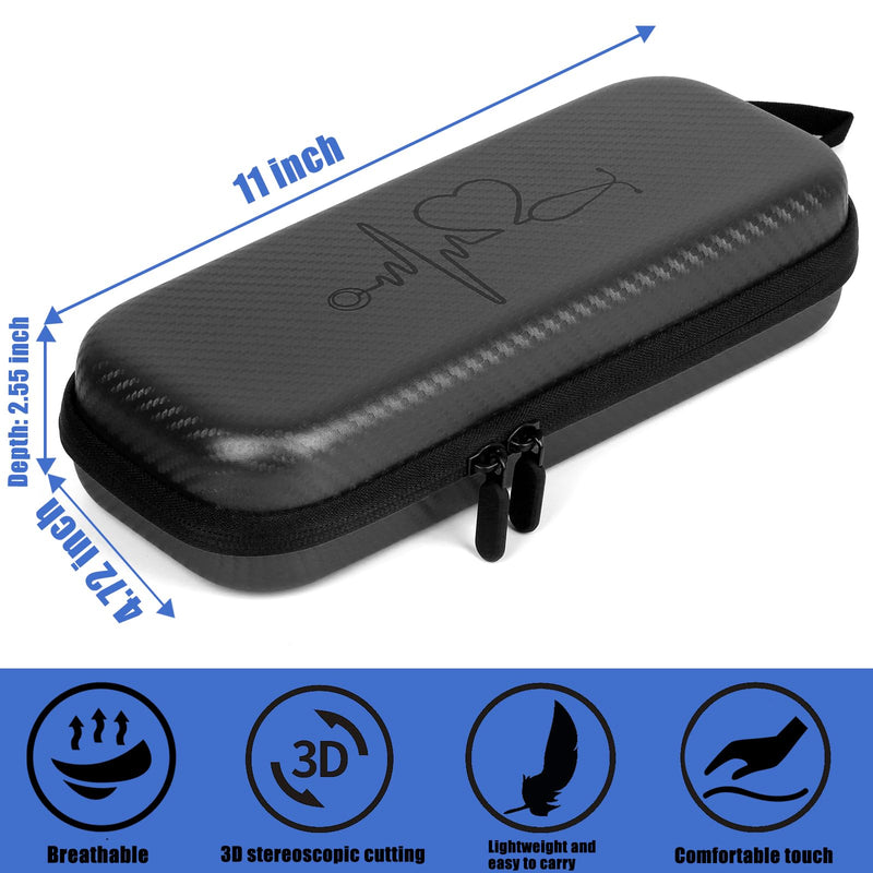 CDBXPRG Stethoscope Case for 3M Littmann,Stethoscope Carrying Case for Nurse Accessories, Hard Stethoscopes Case with Pocket Compatible for Omron/ADC/MDF Stethoscope,Gift for Nursing Students Black Olny Case-Black