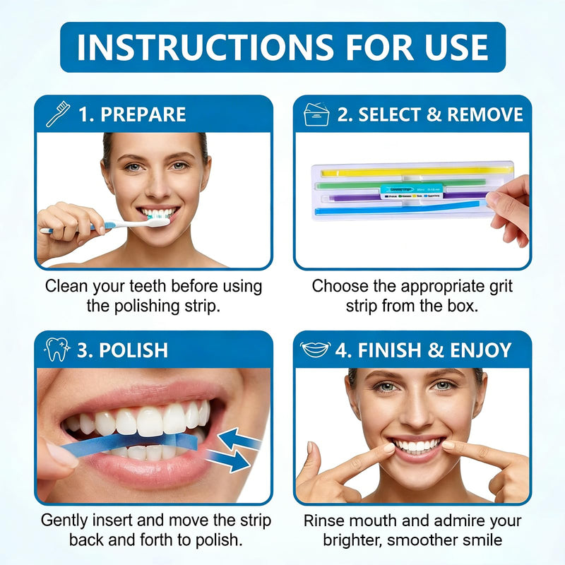 Jetstream Pack of 60 Tooth Sandpaper, Tooth Polishing Strips, Polishing Strips, Interdental Sandpaper for Narrow Spaces, for Thorough Teeth Cleaning