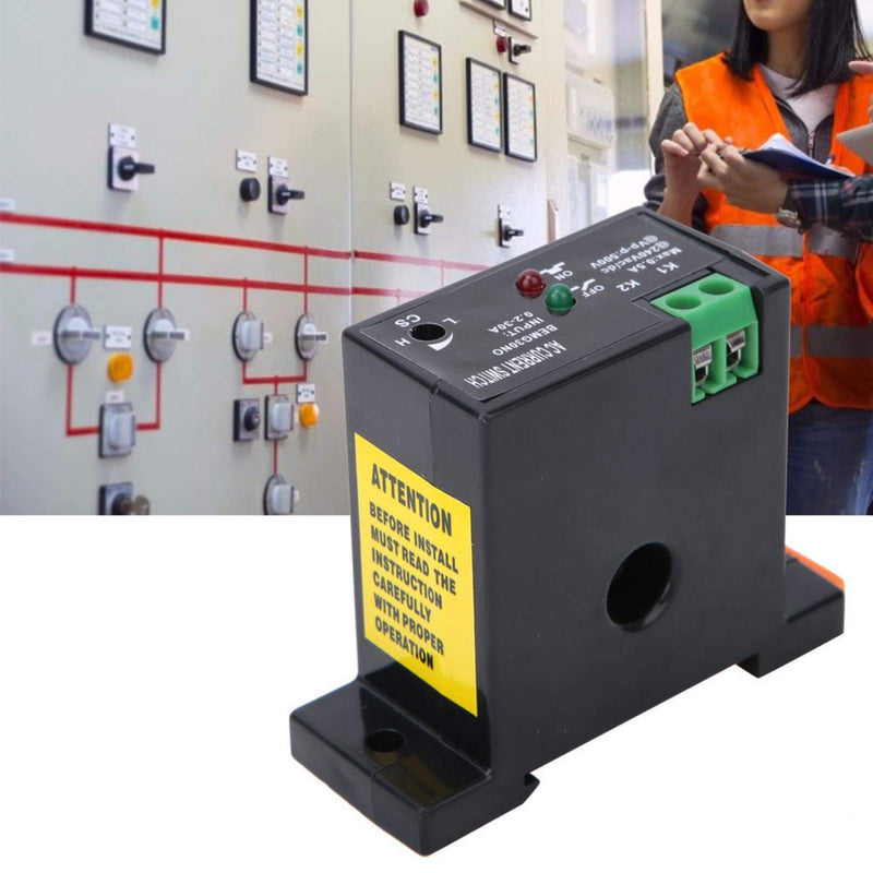 Adjustable Current Switch, Current Meter Switch AC 240V 0.2-30A, Normally Open Current Sensor Control Switch, for Industrial Automation Devices, Buzzer, Relay, Microcontroller