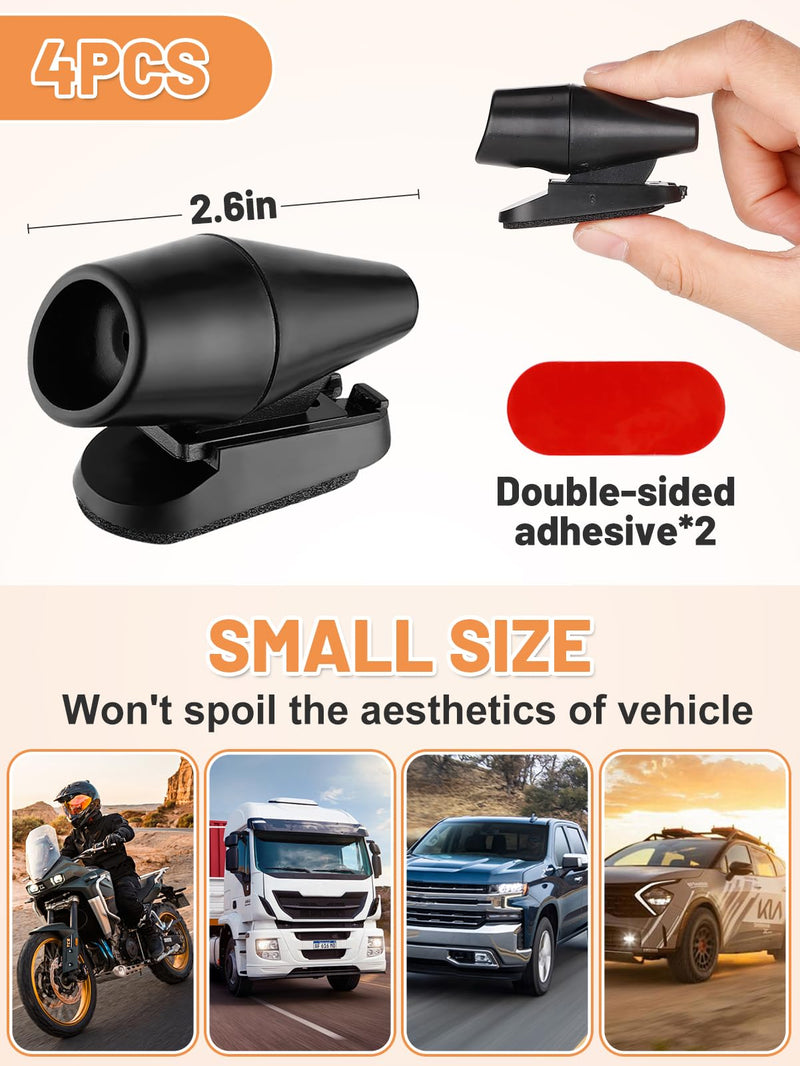 4PCS Deer Whistles for Vehicles - Deer Warning Whistles Device for Car, Wind Activated & Ultrasonic Deer Alerts with Self-Adhesive Tape for Truck Motorcycle Avoid Collisions Deer Protection 4