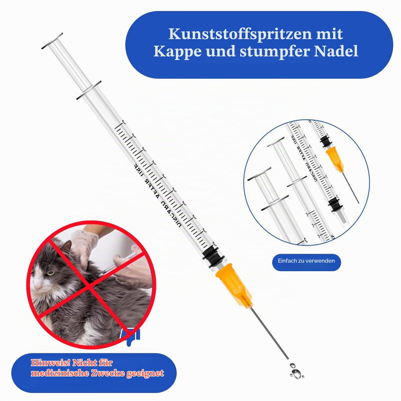 GOTRUST 12 Small Syringes 1 ml Plastic Syringe, 1 ml Plastic Syringe with Blunt Tip Needle and Cap, Feeding Syringes with Measurement Food Syringe Suction Syringe for Pet Feeding, Experiments