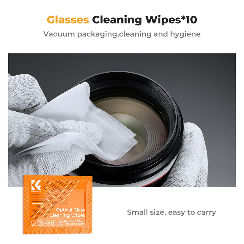 K&F Concept 15-in-1 Camera Lens Cleaning Kit with Camera Blower, Glasses Wipes*10, Cleaning Liquid, Microfiber Cleaning Cloth*2, Lens Cleaning Pen for DSLR Camera Lens Filter Cell Phones 15-1 Kit