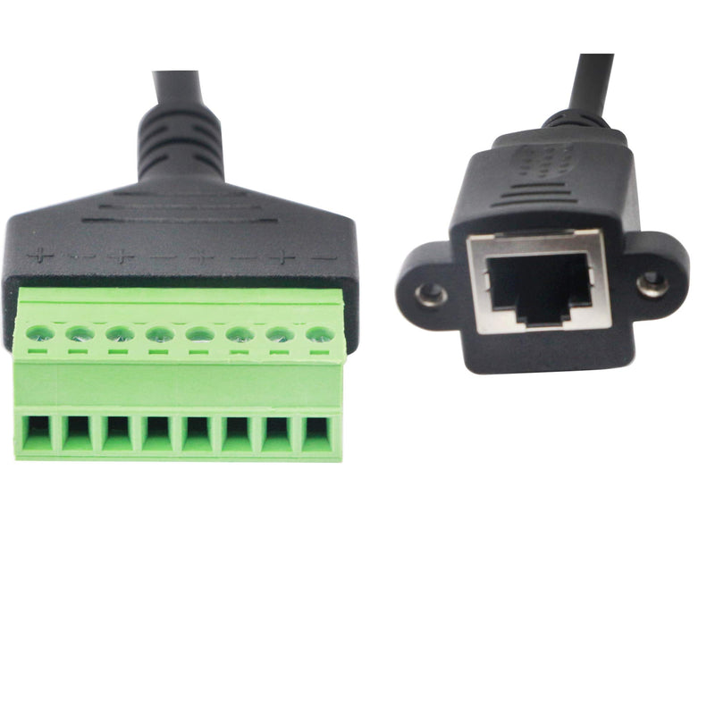 RJ45 screw terminal adapter, RJ45 male to terminal block 8-pin adapter RJ45 female to 8 pin