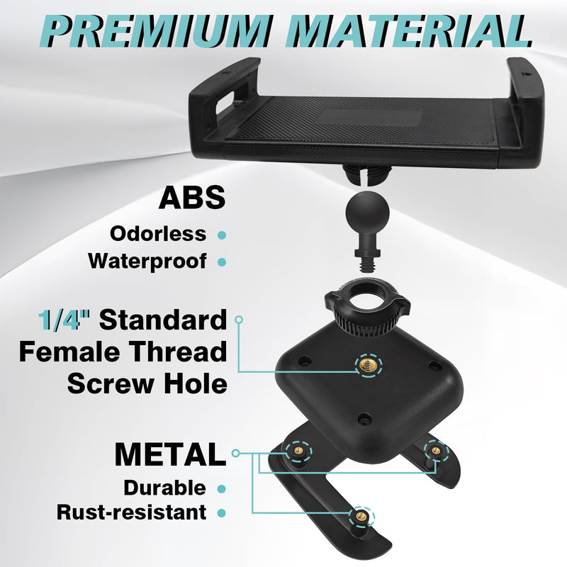 BestEvMod Seat Back Second Row Anchor 1/4 Screw Mount Phone Holder Tablet Mag Safe Compatible with 2022-2024 2025 2026 Rivian R1T&R1S Backseat fits All Phones&Android 360° Adjustable(Tablet Holder) Tablet Holder