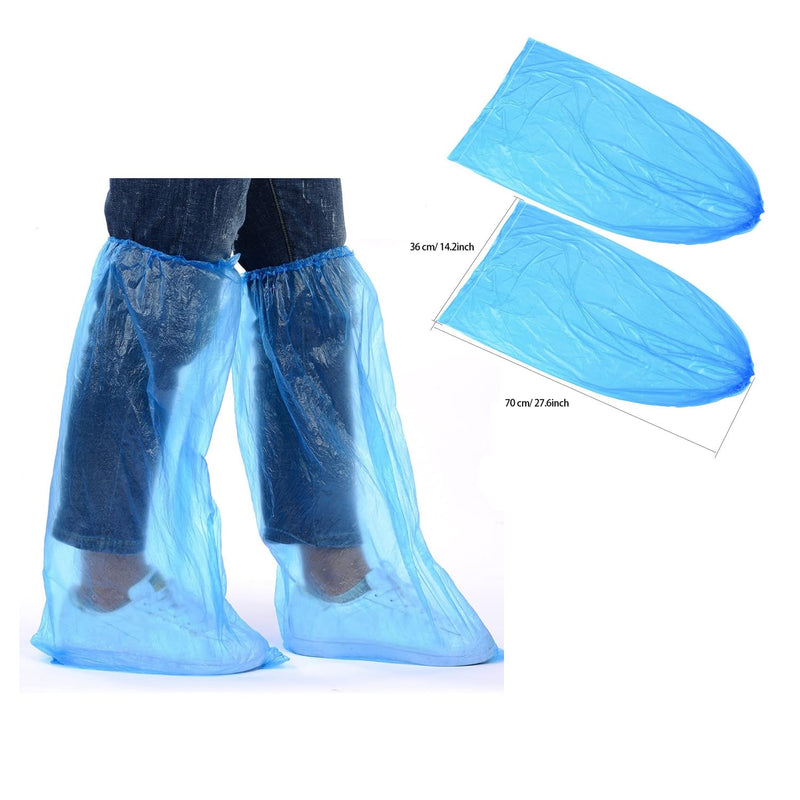 Disposable Boot Covers Waterproof Rain Shoe Covers for Men and Women, 8 Pairs Blue Shoe Covers Waterproof Non-Slip Covers for OP CPE Outdoor Camping (8 Pairs)