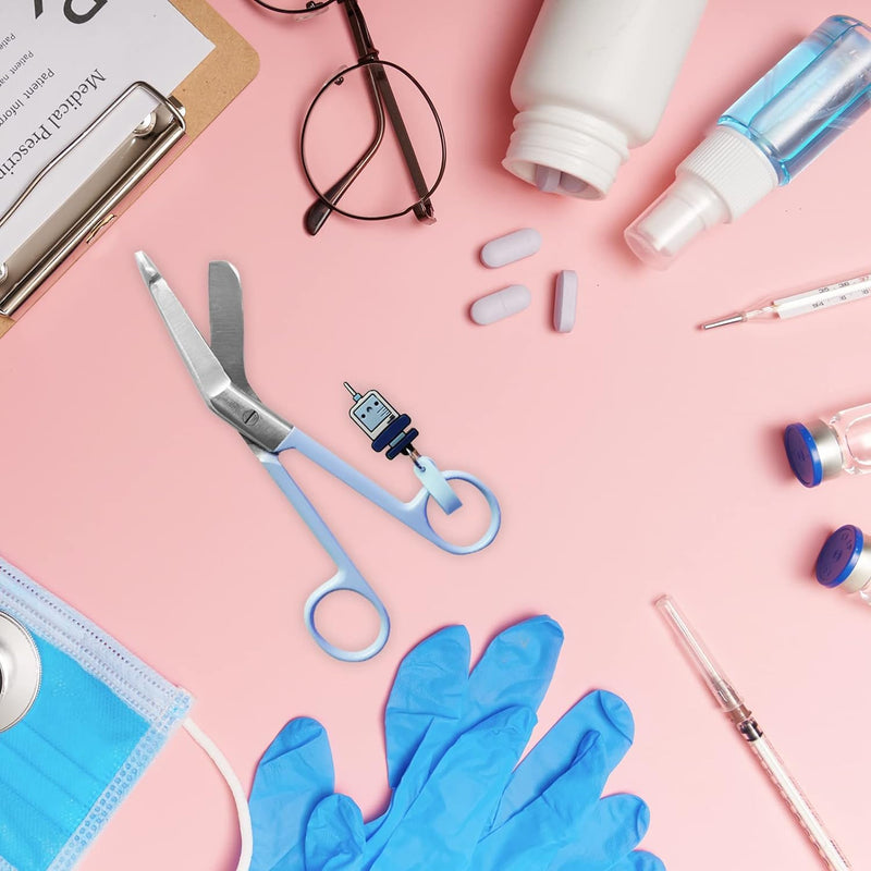 Medical Scissors - Bandage Scissors for Nurses - Funny Key Ring (Blue) Blue