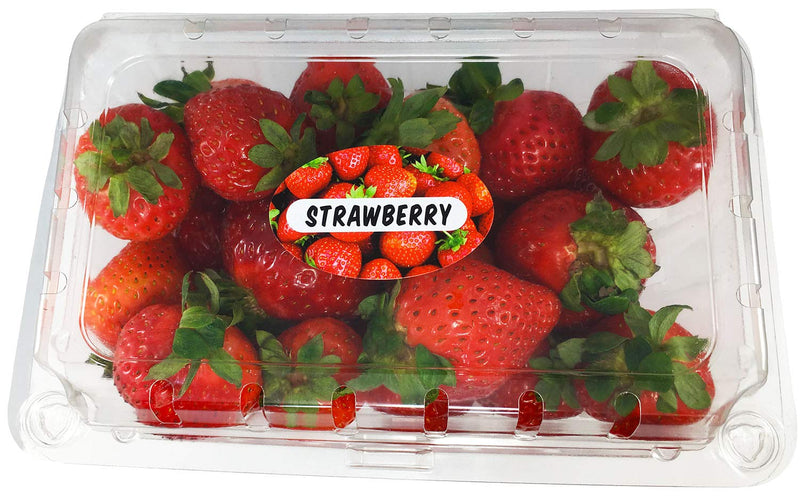 Strawberry Grocery Store Food Labels 1.25 x 2 Inch Oval Shape 500 Total Adhesive Stickers Strawberry