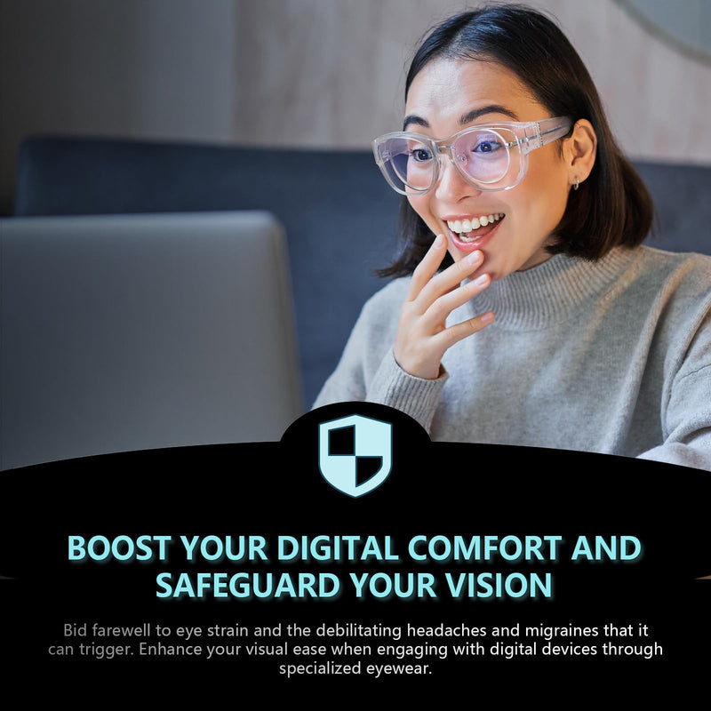 Anti Blue Light Glasses Over Prescription Glasses Fit Over Blue Filter Glasses for Computer/Reading/TV/Phone/Gaming Clear Frame