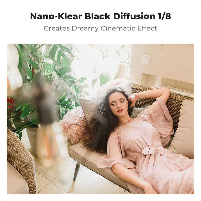 K&F Concept 67mm Black Diffusion 1/8 Filter, Mist Dreamy Cinematic Effec Filter for Video/Vlog/Portrait Photography K-Series