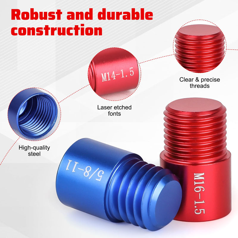 48PCS Thread Checker, Nut and Bolt Thread Checker, Individually Assembled Bolt and Nut Identifier Gauge 23 Inch and 25 Metric, Bolt Size and Thread Gauge with Case, Red & Blue 48pcs Red & Blue