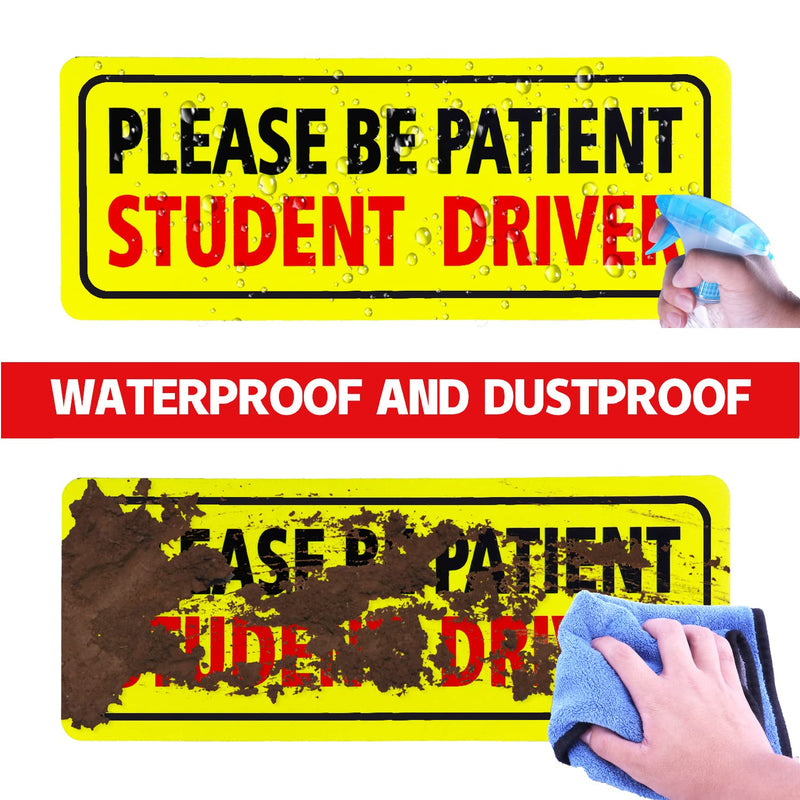 JUSTTOP 3pcs Magnet for Car, Please Be Patient Student Driver, New Drivers Sticker Safety Warning, Magnetic Reflective Rookie Driver Bumper Sticker (Black&Red) Black&red-magnetic Stickers