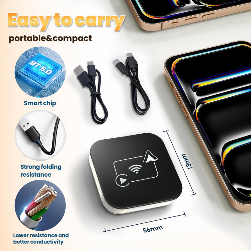 Wireless Carplay Adapter AI Box for OEM Wired Carplay/android Auto to Wireless Connection Plug and Play Dongle Magic Box for Car model 2016+ and iphone IOS 10+