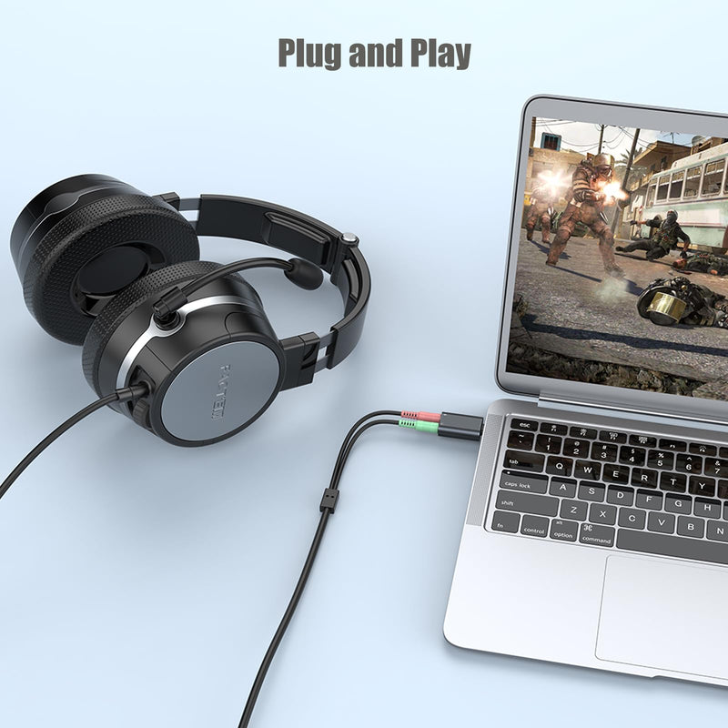 USB C to 3.5mm Audio Adapter - Type C to Aux Adapter for PS4/PS5/Headphones/Mac/Linux/Laptops/Desktop/Docking Stations