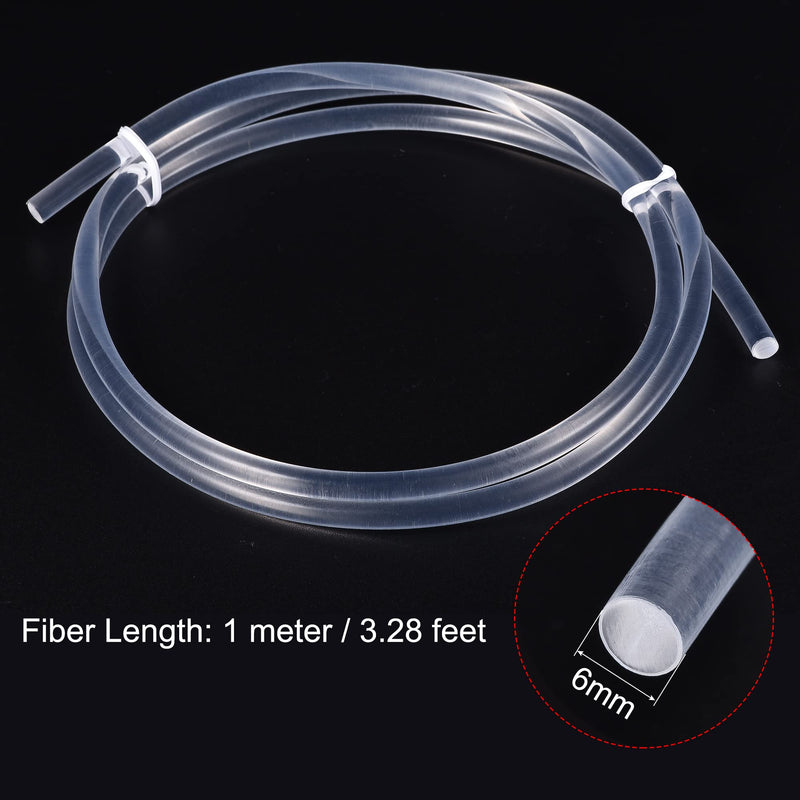 sourcing map PMMA side glow fiber optic cable 6mm 1M for LED light guides in the house, hotel