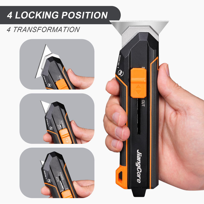 Utility Scraper Knife 3-in-1 - Pro Multi-Tool Design - Construction Camping Kitchen Use - Floor Glass Stovetop Cleaning w/10 Blades 1