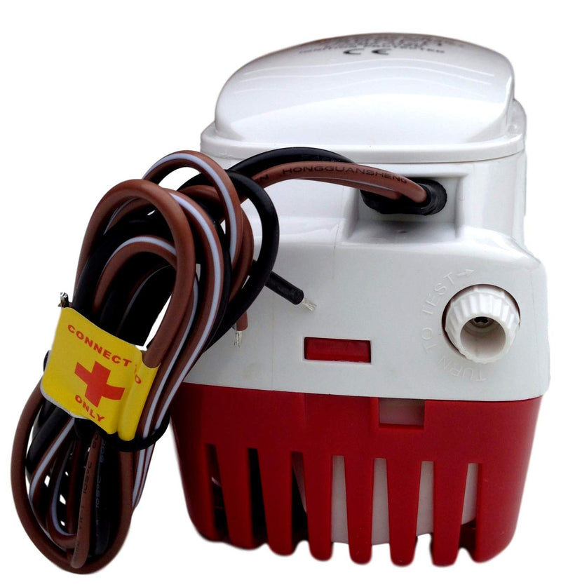 OASIS MARINE Automatic Bilge Pump with Built-in Float Switch 750 GPH 12V Water Removal Pump, Stainless Steel Shaft, Snap-Lock Strainer Base, Quiet Operation, 3/4" Hose Outlet