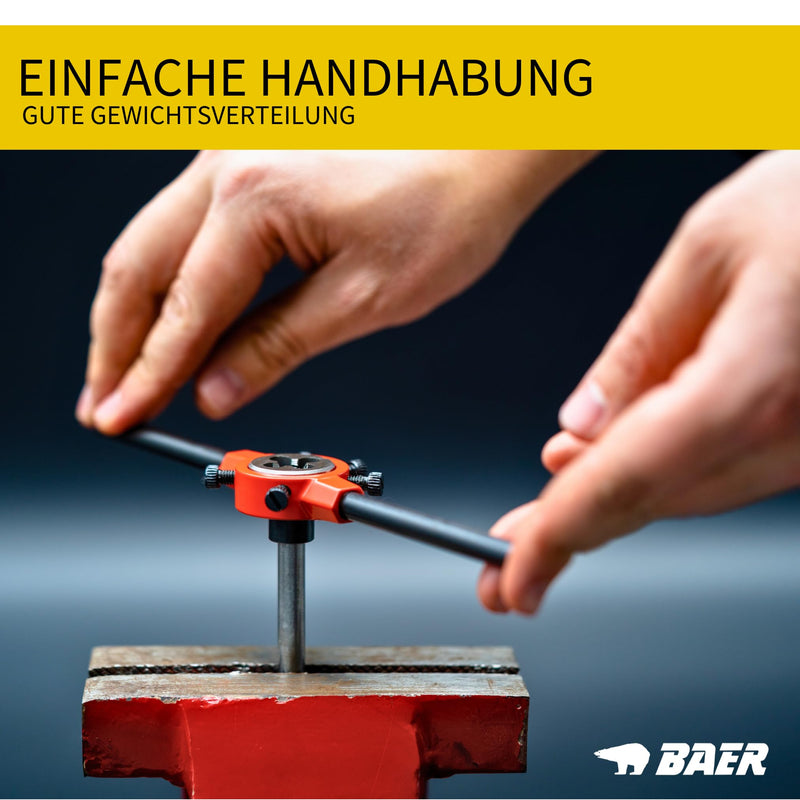 BAER Die Holder 25 x 9 mm Pro, M 7-9, BSW 5/16 - DIN 225 - Holder for Dies - Thread Die Holder - Male Thread Cutting 25 x 9mm, M 7-9, BSW 5/16