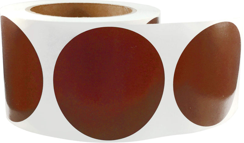 Brown Color Coding Labels – 3 Inch Round Circle Dots, 500 Total Adhesive Round Stickers on a Roll for Inventory, Organization, Warehouse, and Retail – Made in the USA