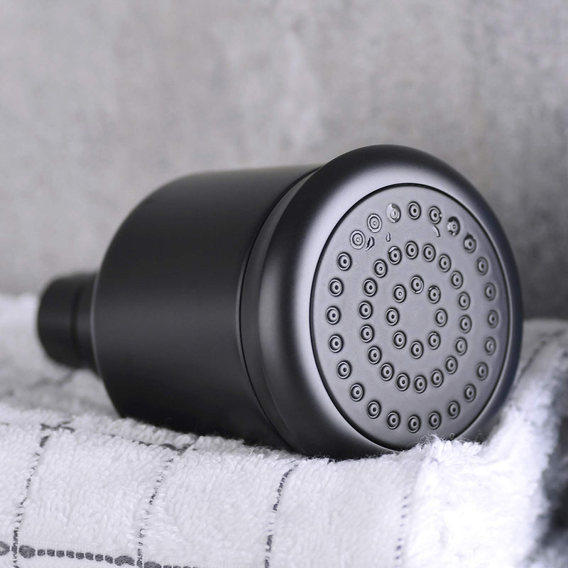 Solid Brass Shower Head - High Pressure Showerhead with Filter and 360 degrees Adjustable Swivel, Replacement for Bathroom Low Flow, Matte Black 2.8 inch Heavy Duty