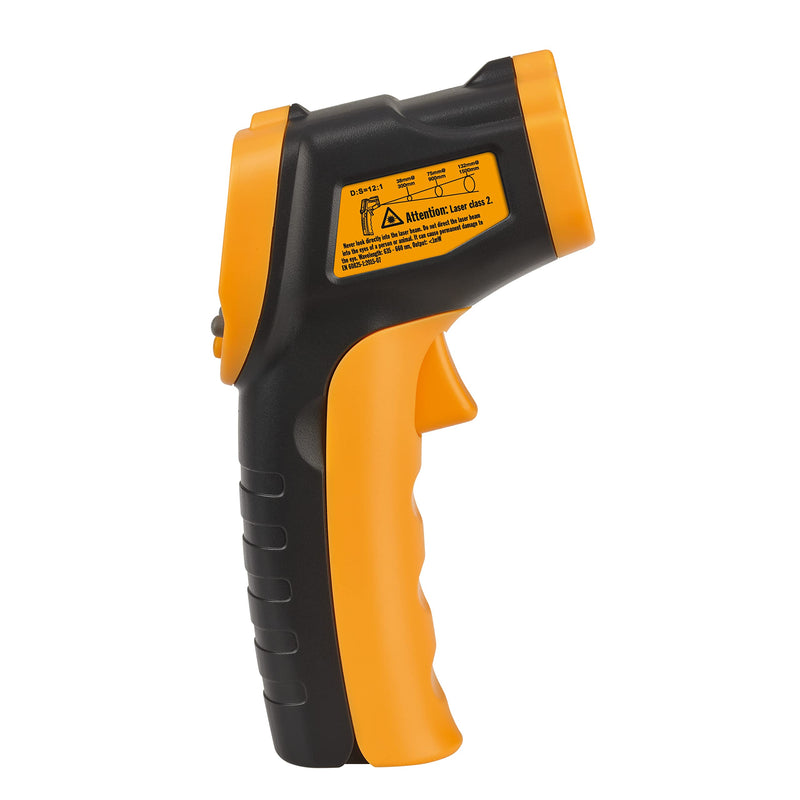 TFA Dostmann Ray Light 31.1143.13 Digital Infrared Thermometer, Non-Contact Measurement of Surface Temperature, According to HACCP, Measuring Time Under 1 Second, Black/Orange