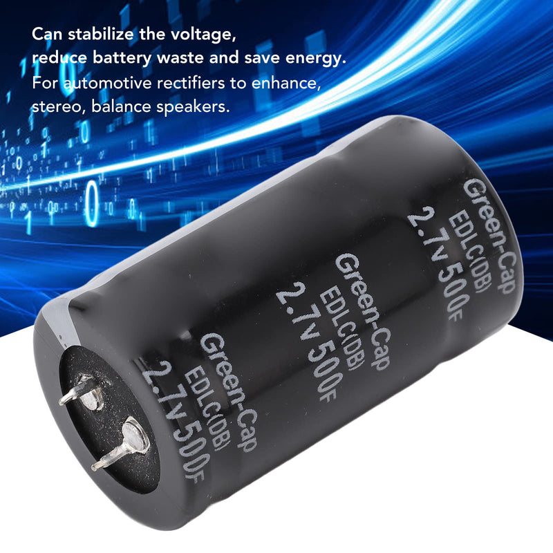 2Pcs 2.7V 500F Farad Capacitor Super Capacitor Rectifier Capacitor Energy Storage Rectifier Accessories Set Super Capacitor Rectifier Accessories