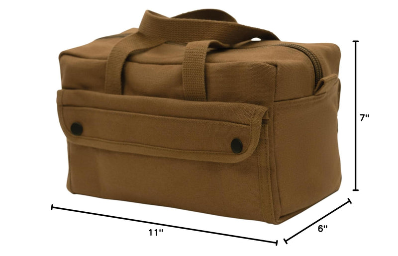 Rothco GI Style Mechanics Tool Bag, Heavy-Duty Canvas Tool Storage | 7.5 Liter Capacity, Heavyweight Canvas, Reinforced Bottom, Garage Storage Work Brown