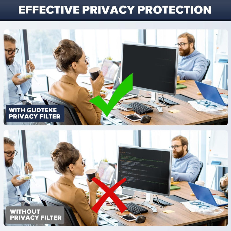 [2-Pack HD Computer Privacy Screen 24 inch, Upgraded Monitor Privacy Screen for 16:9 Widescreen Removable Anti Glare Computer Screen Cover and Blue Light UV-Blocking Screen Privacy Filter 2 pack 24 inch 16:9