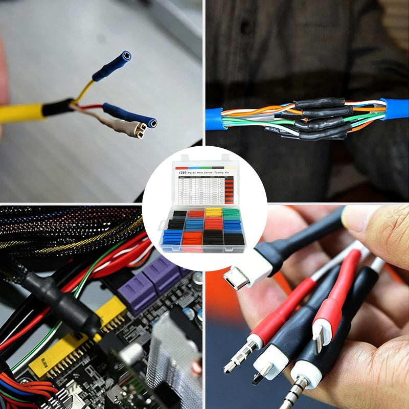 915-Piece Heat Shrink Tube Set 2:1 Heat Shrink Tubing Waterproof Coloured | Heat Shrink Tubing Total 41.5m 12 Sizes Ideal for Electrical Insulation Cable Repairs and Wire Connections Mixed colours 915-Stück