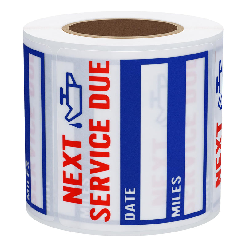 [Australia - AusPower] - Hybsk Clear Oil Change/Service Reminder Stickers 2x2 inch Premium Quality Oil Change Stickers 200 Labels on a Roll (Blue) Blue 
