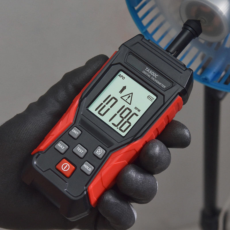 Portable Digital Tachometer 3-100,000RPM Non-Contact Measuring Valve Lockable Tachometer