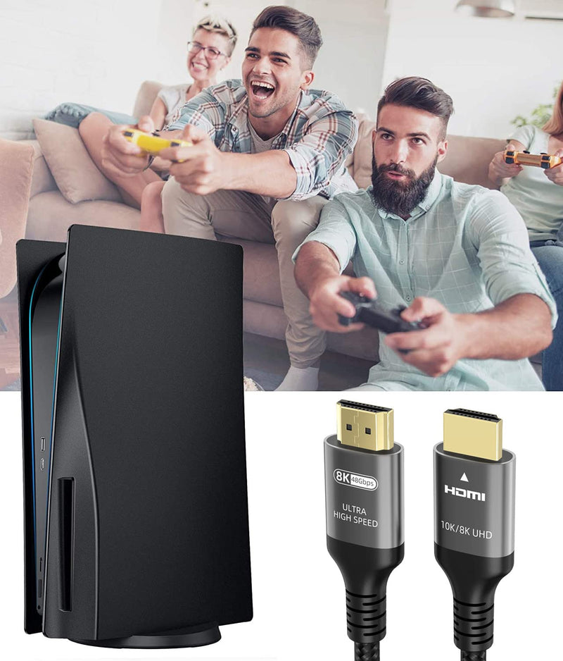 Ubluker 10K 8K 4K HDMI 2.1 Cable 48Gbps 2M, Certified Ultra High Speed | 0.01ms CEC Ethernet 240Hz 200Hz 180Hz 165Hz 144Hz 120Hz 60Hz HDR10+ ARC eARC HDCP2.3 Netflix TV PC Monitor Projector PS5 Xbox 2 meters